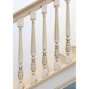Fluted wood stair balusters with acanthus leaves
&nbsp;